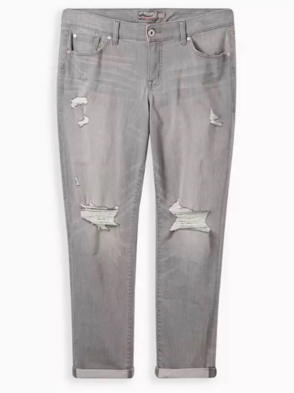 TORRID Boyfriend Straight Super Soft Mid-Rise Distressed Jean Grey Size 18 NWT